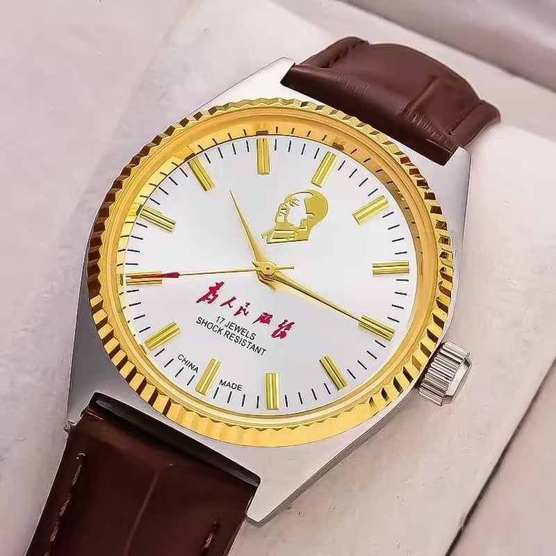 Ceas mecanic cu încărcare manuală, mișcare 7120, portret Mao, stil Shanghai vechi, cadran 36 mm, carcasă și brățară din oțel inoxidabil, rezistență la apă 10 m