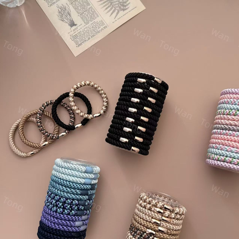 Magas rugalmasságú hajgumi, kézzel szőtt copfhoz, női elegáns hajdísz