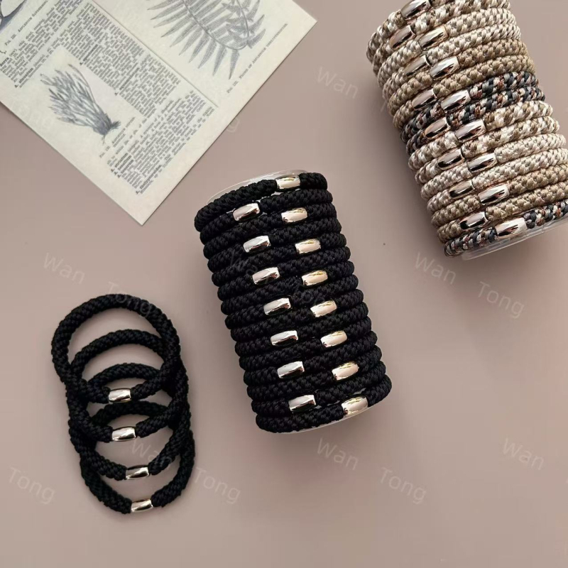 Magas rugalmasságú hajgumi, kézzel szőtt copfhoz, női elegáns hajdísz