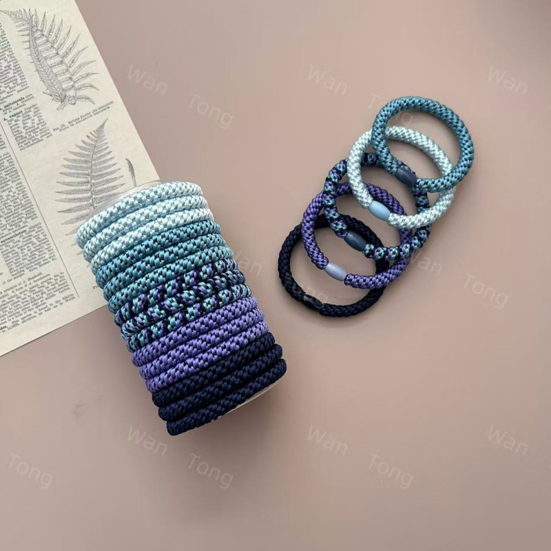 Magas rugalmasságú hajgumi, kézzel szőtt copfhoz, női elegáns hajdísz