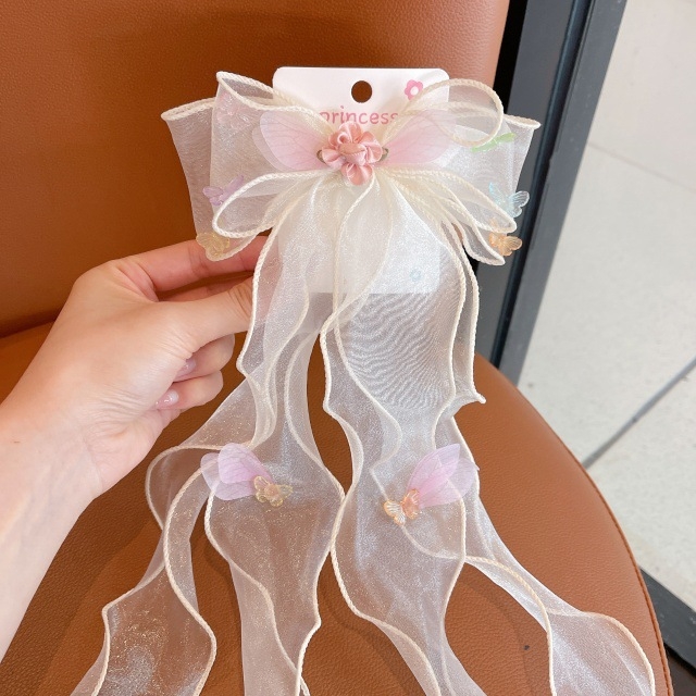 Gyerekeknek készült hajcsat masnival, virágos 3D-s sellő hercegnő-design