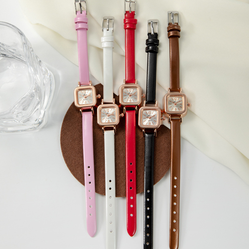 Zhenhuai Ceas dama pătrat retro cu cuarț – stil casual minimalist, cadran de 21 mm, curea PU