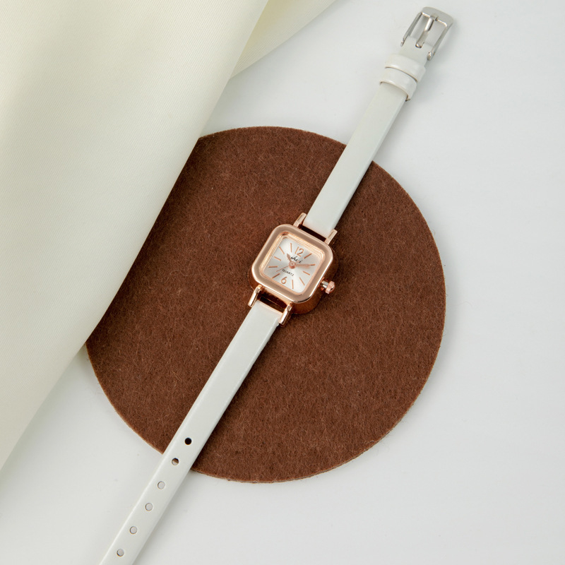 Zhenhuai Ceas dama pătrat retro cu cuarț – stil casual minimalist, cadran de 21 mm, curea PU