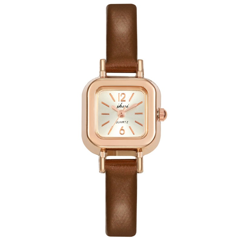 Zhenhuai Ceas dama pătrat retro cu cuarț – stil casual minimalist, cadran de 21 mm, curea PU