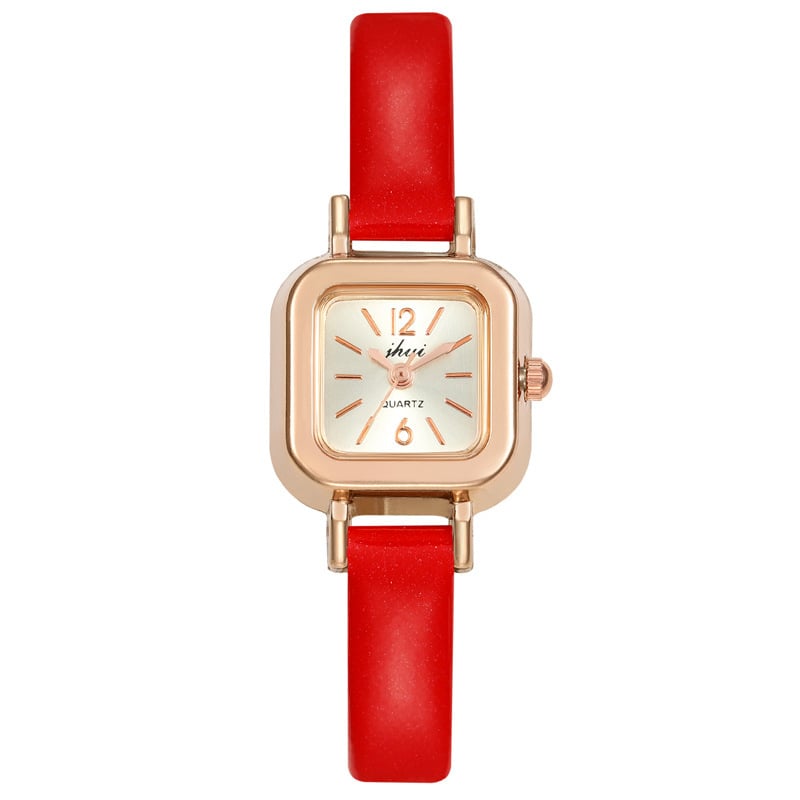 Zhenhuai Ceas dama pătrat retro cu cuarț – stil casual minimalist, cadran de 21 mm, curea PU