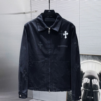 Jachetă de denim Klorin, unisex, croi lejer, patch din piele în formă de cruce, stil versatil – model nou greu