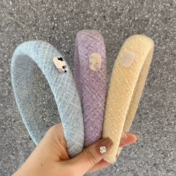 Bentiță pentru păr din tweed gros, pentru femei, toamnă-iarna, accesoriu modern