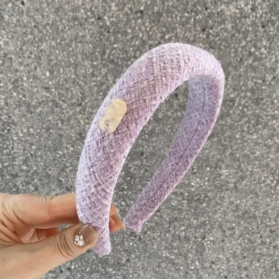 Bentiță pentru păr din tweed gros, pentru femei, toamnă-iarna, accesoriu modern