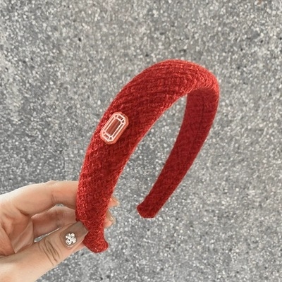 Bentiță pentru păr din tweed gros, pentru femei, toamnă-iarna, accesoriu modern