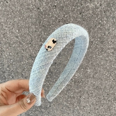 Bentiță pentru păr din tweed gros, pentru femei, toamnă-iarna, accesoriu modern