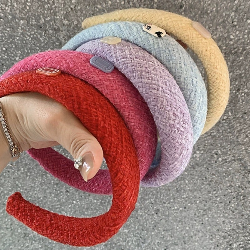 Bentiță pentru păr din tweed gros, pentru femei, toamnă-iarna, accesoriu modern