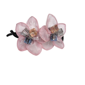 Kézzel készített organza virág hajcsat, nagy méret, elegáns fejékszer