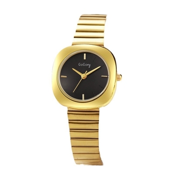 GOGOEY GG238 Ceas de damă din aliaj, nuanță aurie, cuarț, cadran 28 mm, timp mondial, stil coreean