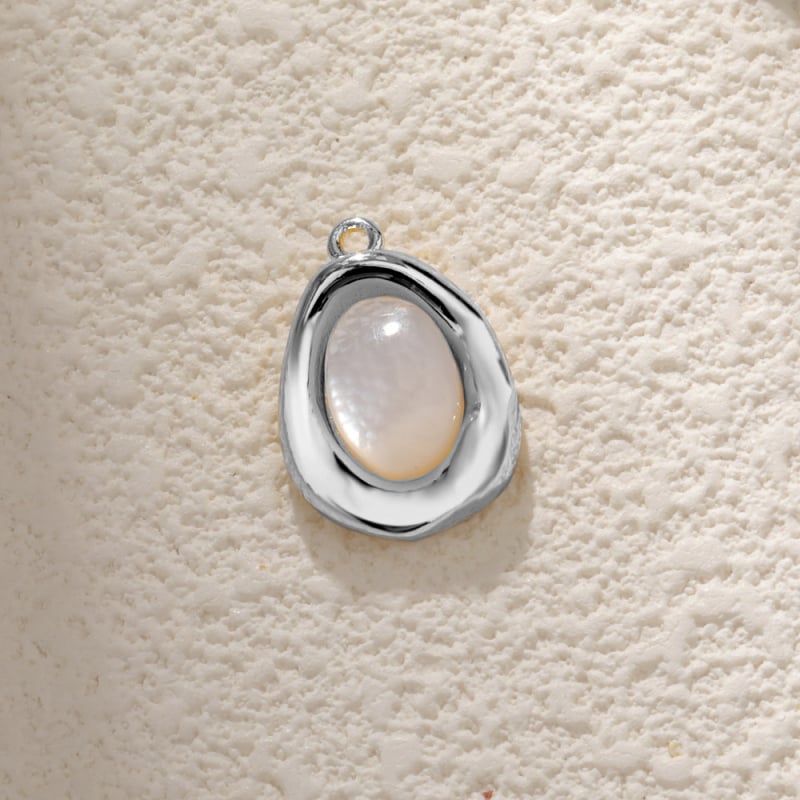 Abalone nyakláncmedál, réz aranyozott, színálló, vízcsepp, szív és téglalap formájú medál DIY ékszerekhez
