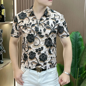 Designer kiadás: Férfi nyári slim-fit rövid ujjú polo ing, koreai stílusú gallér