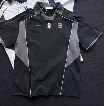 2025-ös férfi amerikai sport polo ing, nyár, városi mintás design, laza szabás, motoros hangulat