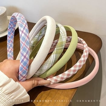 Bandă de păr țesută în verde muștar, bandă de cap din burete, vară, design răsucit, accesorii feminine proaspăt și drăguț în stil coreean