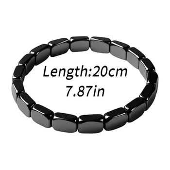 Muška modna narukvica od crnog gallstone kamena, geometrijske perle, unisex, elastična, 20 cm opseg