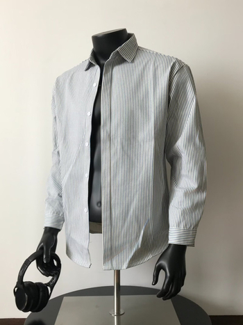 Brit stílusú csíkos hosszú ujjú ing, slim-fit, üzleti és hétköznapi viselethez