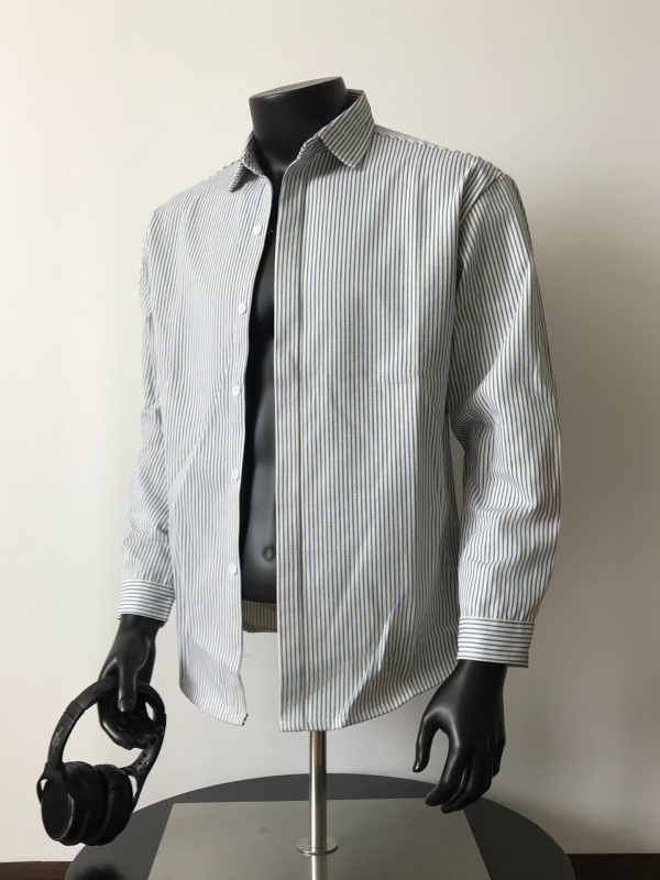 Brit stílusú csíkos hosszú ujjú ing, slim-fit, üzleti és hétköznapi viselethez