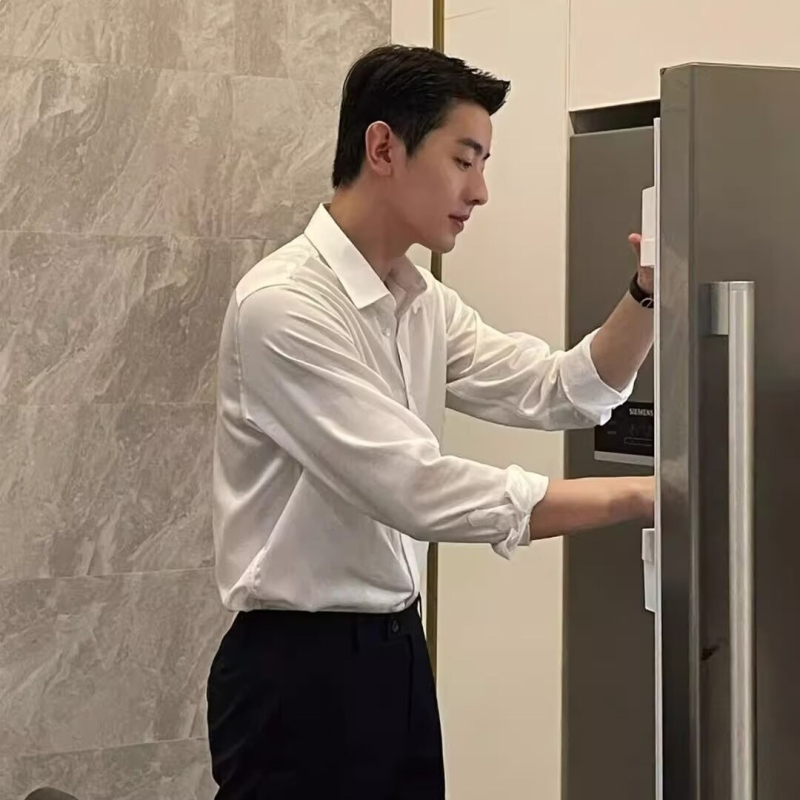 Őszi prémium férfi hosszú ujjú ing, karcsú szabás, casual-business, vasalás nélkül