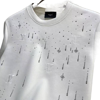 Férfi egyszínű rövid ujjú T-shirt kristályos meteorit-mintával, kerek nyakú, kényelmes