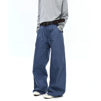 Férfiaknak szóló vintage streetwear farmernadrág, széles lábbal, egyenes szabás