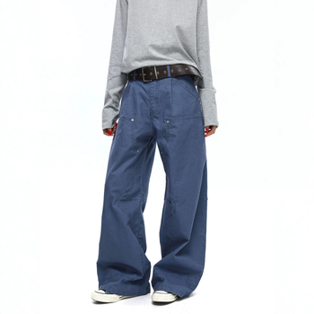 Férfiaknak szóló vintage streetwear farmernadrág, széles lábbal, egyenes szabás