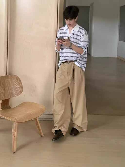Pulover polo tricotat cu dungi, pentru bărbați, decolteu în V, primăvara 2026, stil Old Money, top casual pentru stratificare