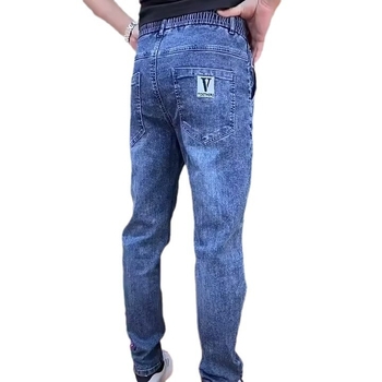 Ανδρικά φθινοπωρινά τζιν με ίσια γραμμή, denim, casual στυλ, πλυμένα