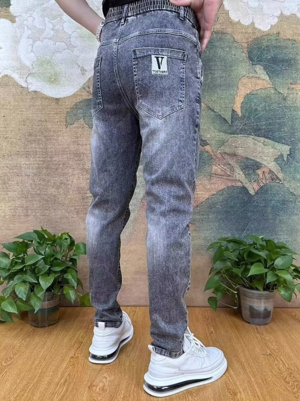 Ανδρικά φθινοπωρινά τζιν με ίσια γραμμή, denim, casual στυλ, πλυμένα