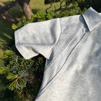 Cleanfit férfi hímzett polo ing, nyár, rövid ujjú, laza szabás, patchwork dizájn, normál vállak