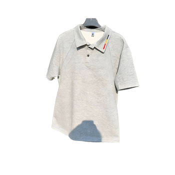 Cleanfit férfi hímzett polo ing, nyár, rövid ujjú, laza szabás, patchwork dizájn, normál vállak