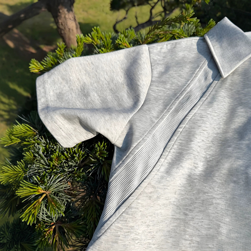 Cleanfit férfi hímzett polo ing, nyár, rövid ujjú, laza szabás, patchwork dizájn, normál vállak