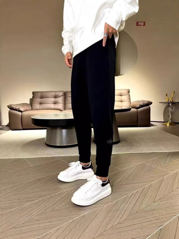 Pánske jesenno-zimné ležérne slim fit nohavice, elastické, jednofarebné, všestranné jogger nohavice