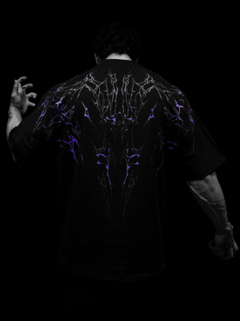 Breathedivinity férfi pamut rövid ujjú póló edzésre és hétköznapi viseletre, Skeleton Demon mintával