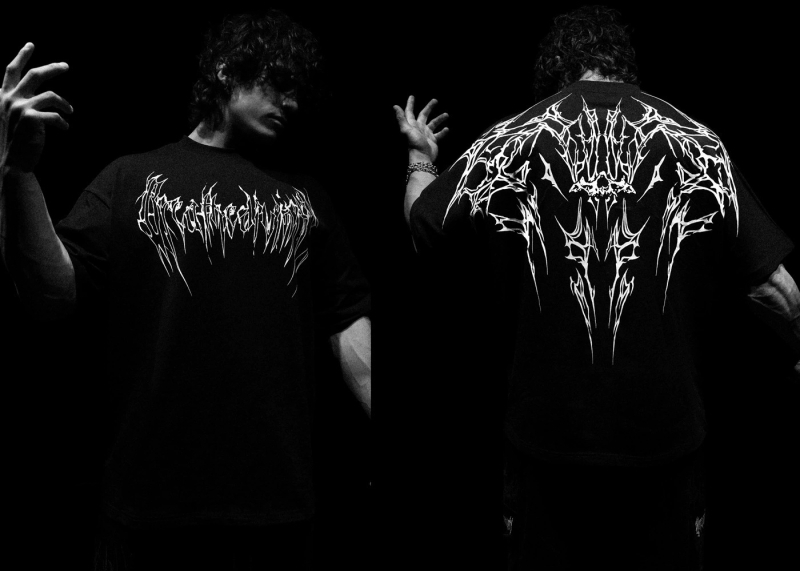 Breathedivinity férfi pamut rövid ujjú póló edzésre és hétköznapi viseletre, Skeleton Demon mintával