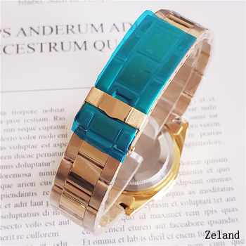 Ceas mecanic pentru bărbați, stil business, din oțel inoxidabil, 41 mm diametru cadran, rezistență la apă 100 m