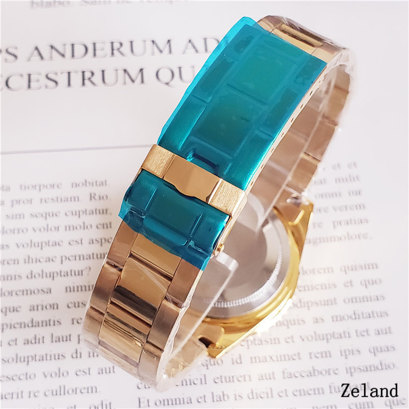 Ceas mecanic pentru bărbați, stil business, din oțel inoxidabil, 41 mm diametru cadran, rezistență la apă 100 m