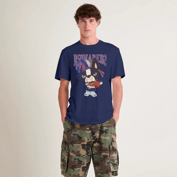 Férfi pamut kapucnis póló kölyökkutya nyomattal — nyár, casual, minimalist mottled dizájn