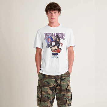 Férfi pamut kapucnis póló kölyökkutya nyomattal — nyár, casual, minimalist mottled dizájn