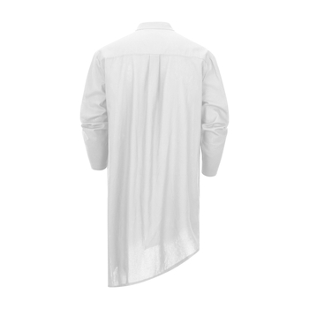 Cămașă de bărbați cu guler înalt, lungime medie, tiv asimetric, mâneci lungi largi, stil casual multicolor