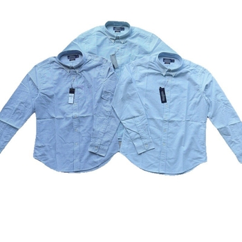Camisa bărbătească în dungi, mâneci lungi, broderie cu logo ponei, guler cu nasturi, stil casual de afaceri