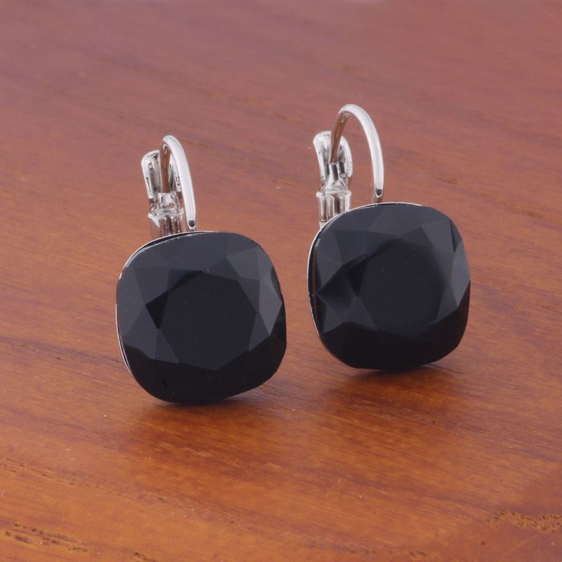 12x12mm πολύχρωμα τετράγωνα σκουλαρίκια για γυναίκες – γεωμετρικά χαλκός, ηλεκτροπλατιωμένα
