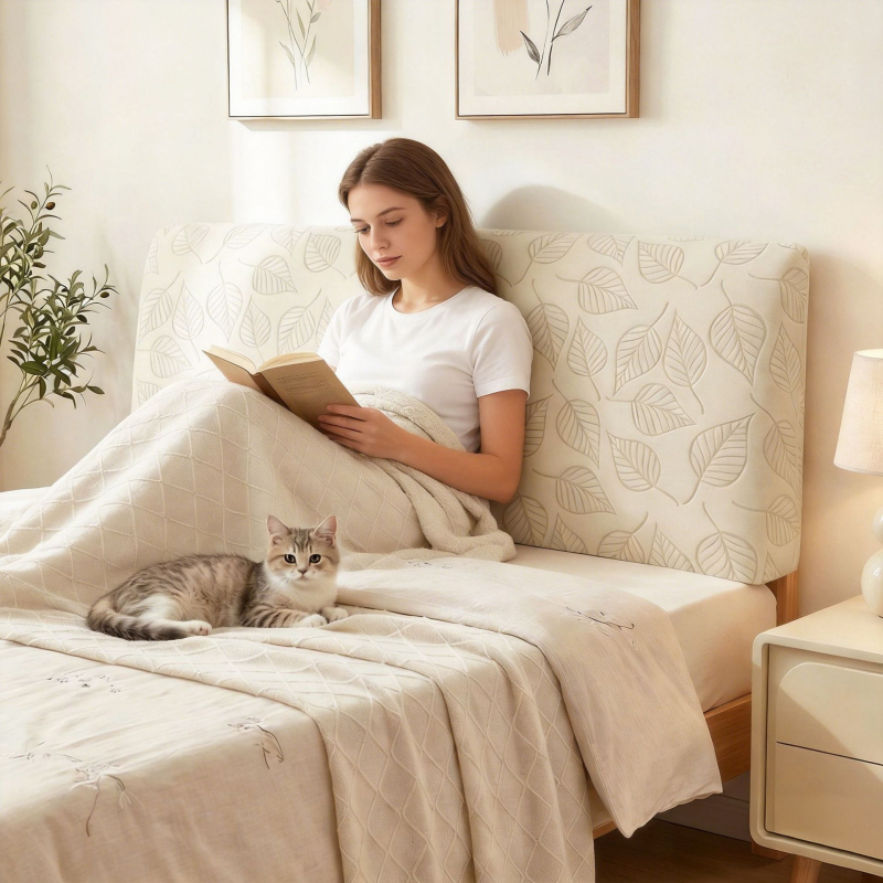 Teljes lefedésű fejtámla huzat, puha párnahuzat macska-karcolás elleni védelemmel, modern minimalista porvédő.