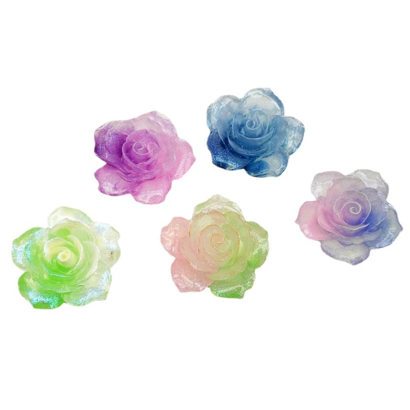 Fénylő két tónusú camellia finom glitterrel – DIY gyanta készlet krém ragasztóval telefontokhoz, hajcsat és tároló dobozhoz