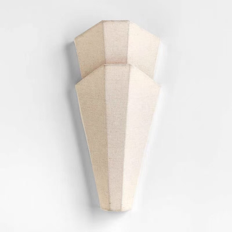 Lampa de perete din țesătură de in, formă diamant, pentru living și dormitor