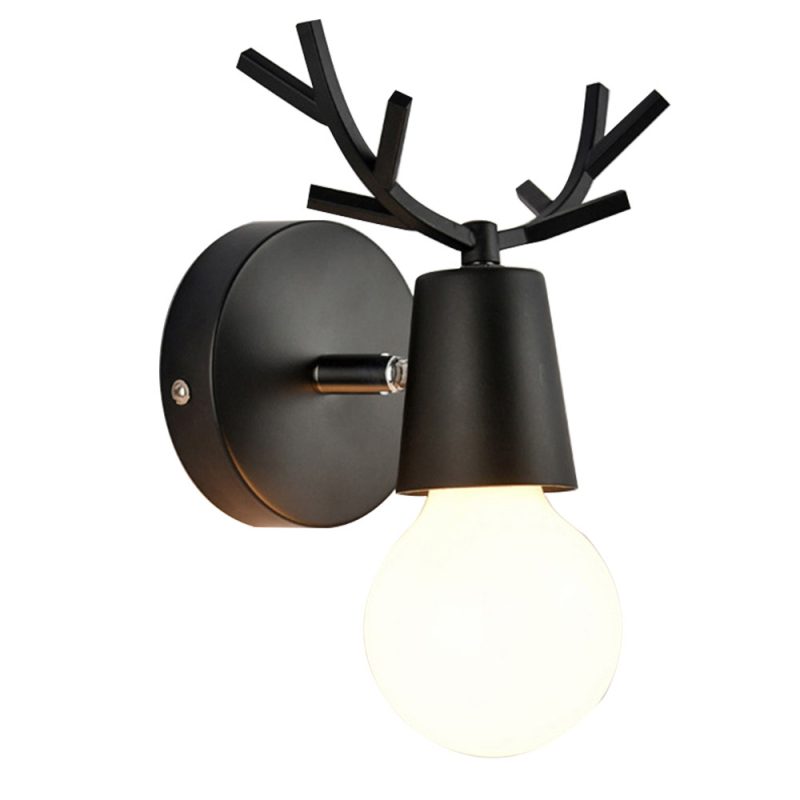 Lampă de perete nordică minimalistă cu cap de cerb și design macaron pentru birou, dormitor și sufragerie