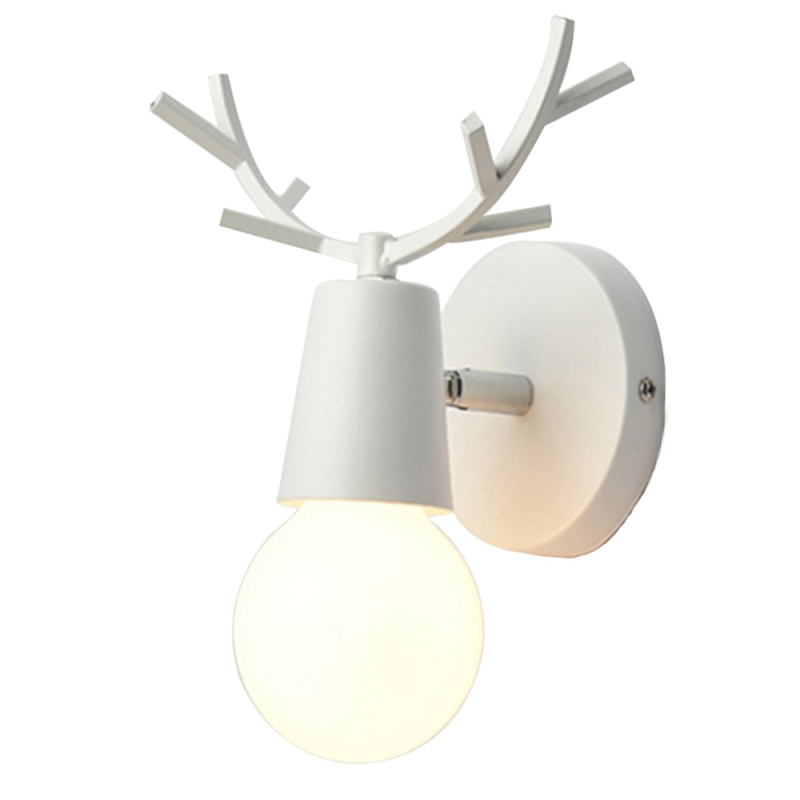 Lampă de perete nordică minimalistă cu cap de cerb și design macaron pentru birou, dormitor și sufragerie