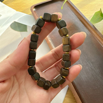 Βραχιόλι με κύβους Agarwood – DIY χειροποίητο βουδιστικό κόσμημα, αξεσουάρ κινητού, κρεμαστό, γούρι τσάντας